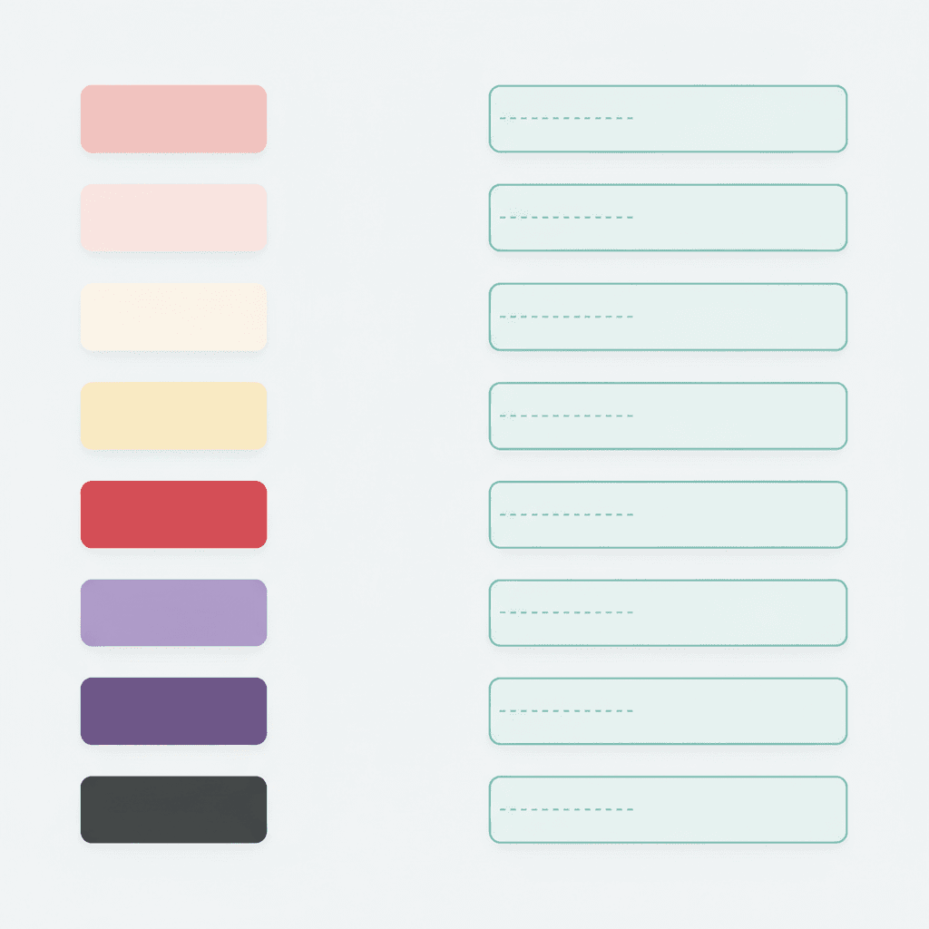 Chart of tongue colors mapped to common meanings